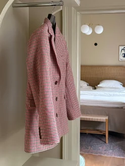 Djerf Avenue Weekend Blazer Checked Red Best