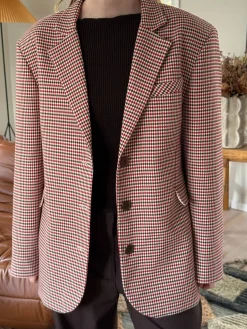 Djerf Avenue Weekend Blazer Checked Red Best
