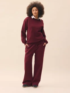 Djerf Avenue Wide Leg Sweatpants Burgundy