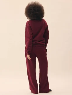 Djerf Avenue Wide Leg Sweatpants Burgundy