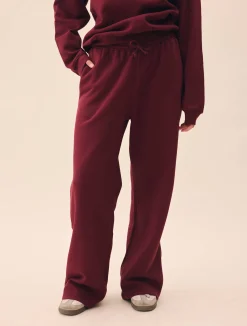 Djerf Avenue Wide Leg Sweatpants Burgundy