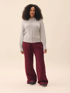 Djerf Avenue Wide Leg Sweatpants Burgundy