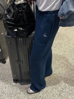 Djerf Avenue Wide Leg Sweatpants Retro Blue Outlet