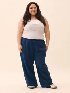 Djerf Avenue Wide Leg Sweatpants Retro Blue Outlet